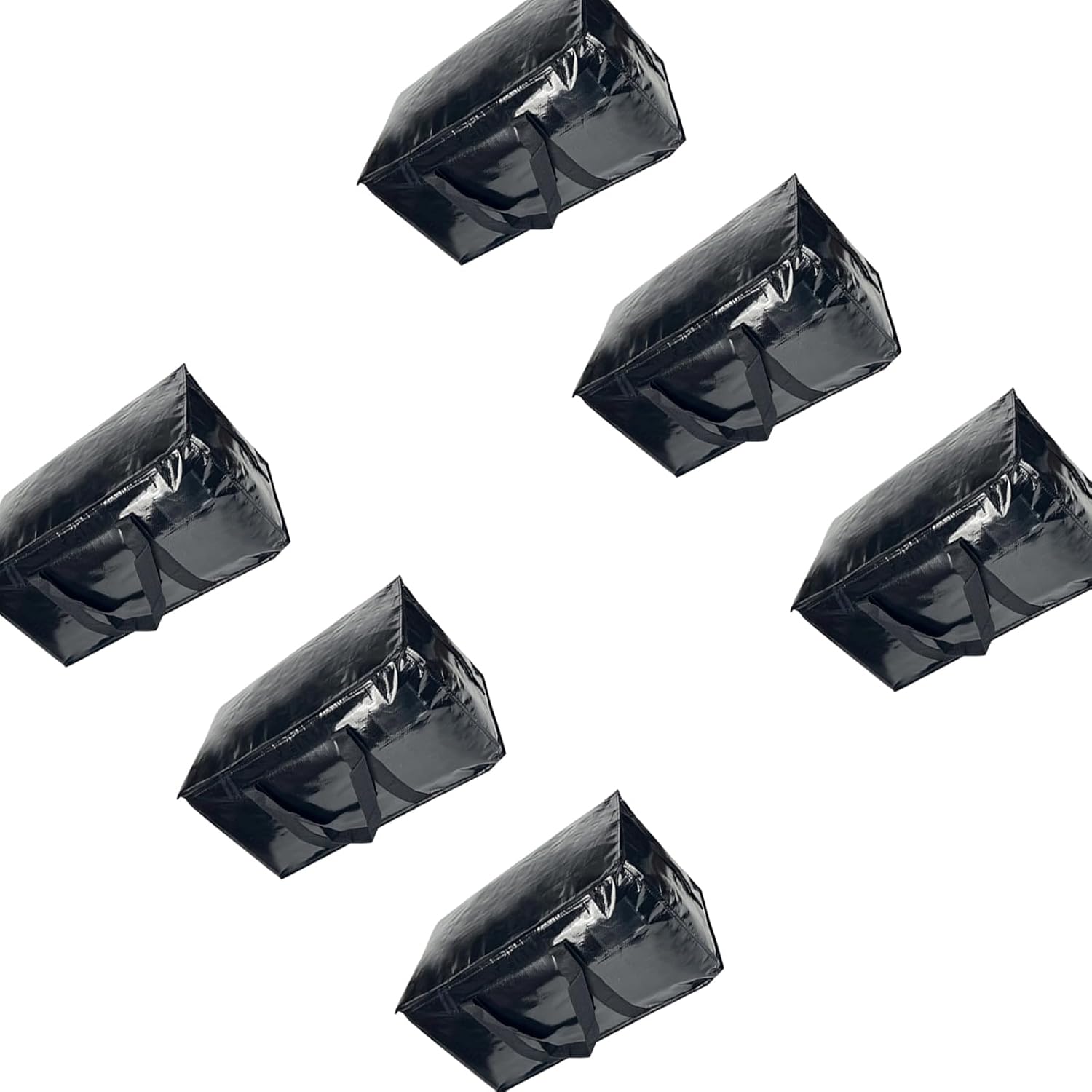 Pack of 6 Strong Woven Relocating Sacks Large Capacity 90L Collapsing Sports Car Easy Storage Transport and College Dormitory Relocation Travel