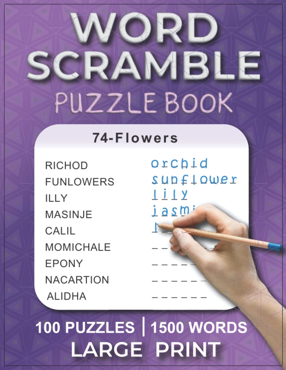 Word Scramble Puzzle Book for Adults: Large Print Word Scramble Book - 100 Themed Puzzles - 1500 Words.