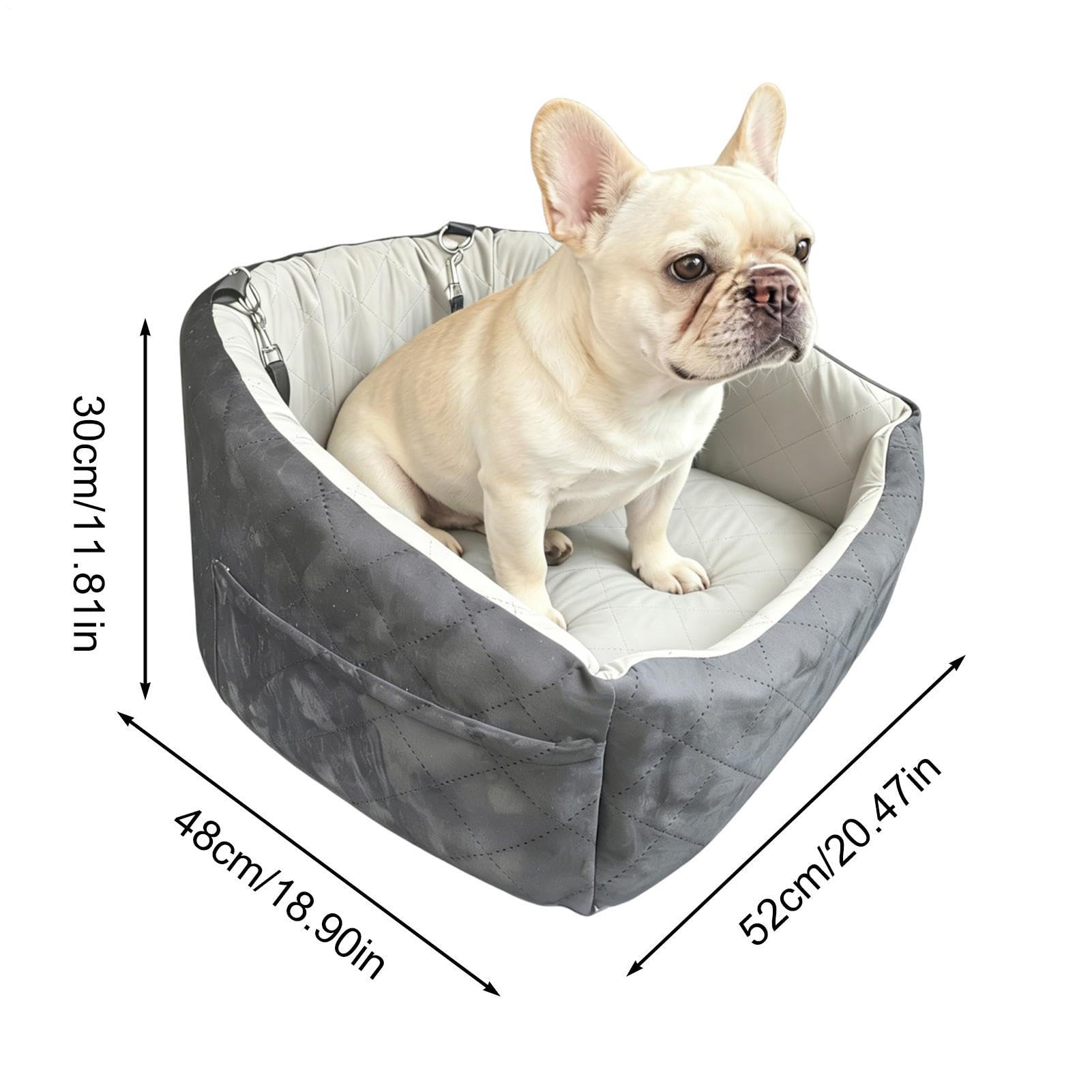Asiento de Coche para Perro Con Cinturón de Seguridad Transpirable y | Cama de Viaje para Perro en Coche para Mascotas Pequeñas y Medianas en SUV Pickup Sedán Furgoneta y