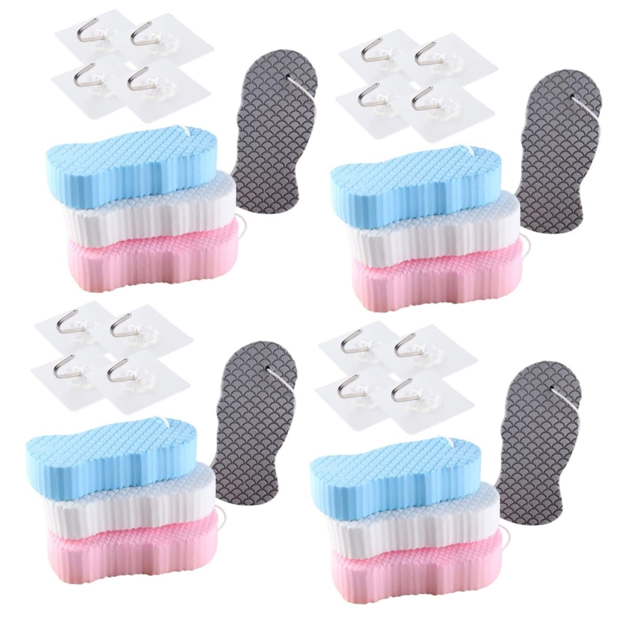 NOLITOY 4 Juegos Esponja de baño para niños herramientas de limpieza del hogar depurador corporal resistente desgaste esponja exfoliante esponja baño bebe esponjas de baño un accesorios