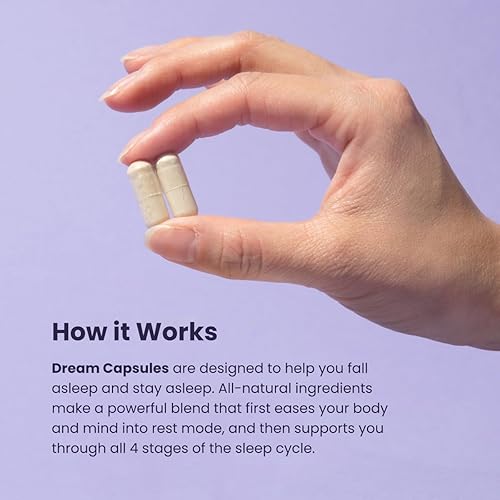 Miniatura 3 de Beam Dream Sleep Capsules, L-teanina, apigenina, reishi y magnesio, ayuda natural para dormir probada por terceros y suplemento para dormir para