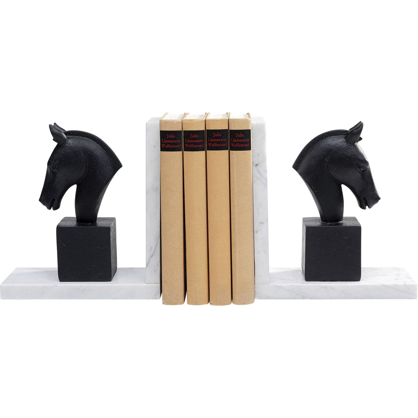 Kare Design Bookend Horse, 2er Set, White, 21x36x8 cm, book holder, Design, Home decor, Horse motif, Interior, Decoration, Home trend, Gift, Table decor, Living room