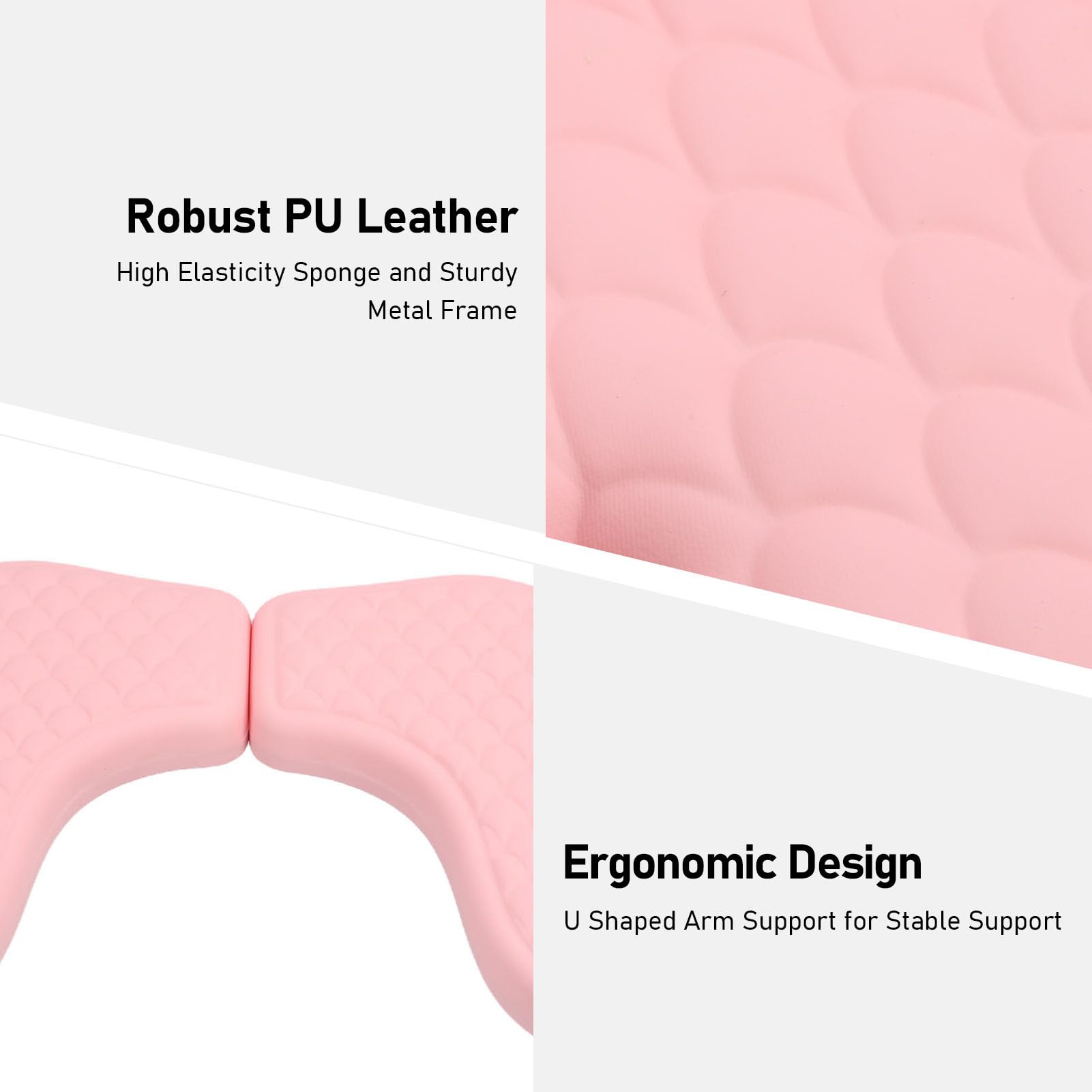 Poggiamano per Braccio per Unghie a Forma di U per Unghie, Cuscino per Poggiamano per Manicure Tech 45 Cm X 31 Cm X 18 con Cinturino per Telefono per Workstation Salon (PINK)