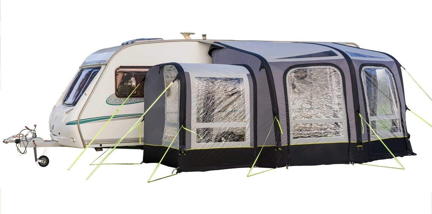 OLPRO View 300 Aufblasbare Wohnwagenmarkise mit Verandaverlängerung - Air Caravan Veranda Markise, 5000 mm wasserdicht, Veranda Front & Panoramafenster