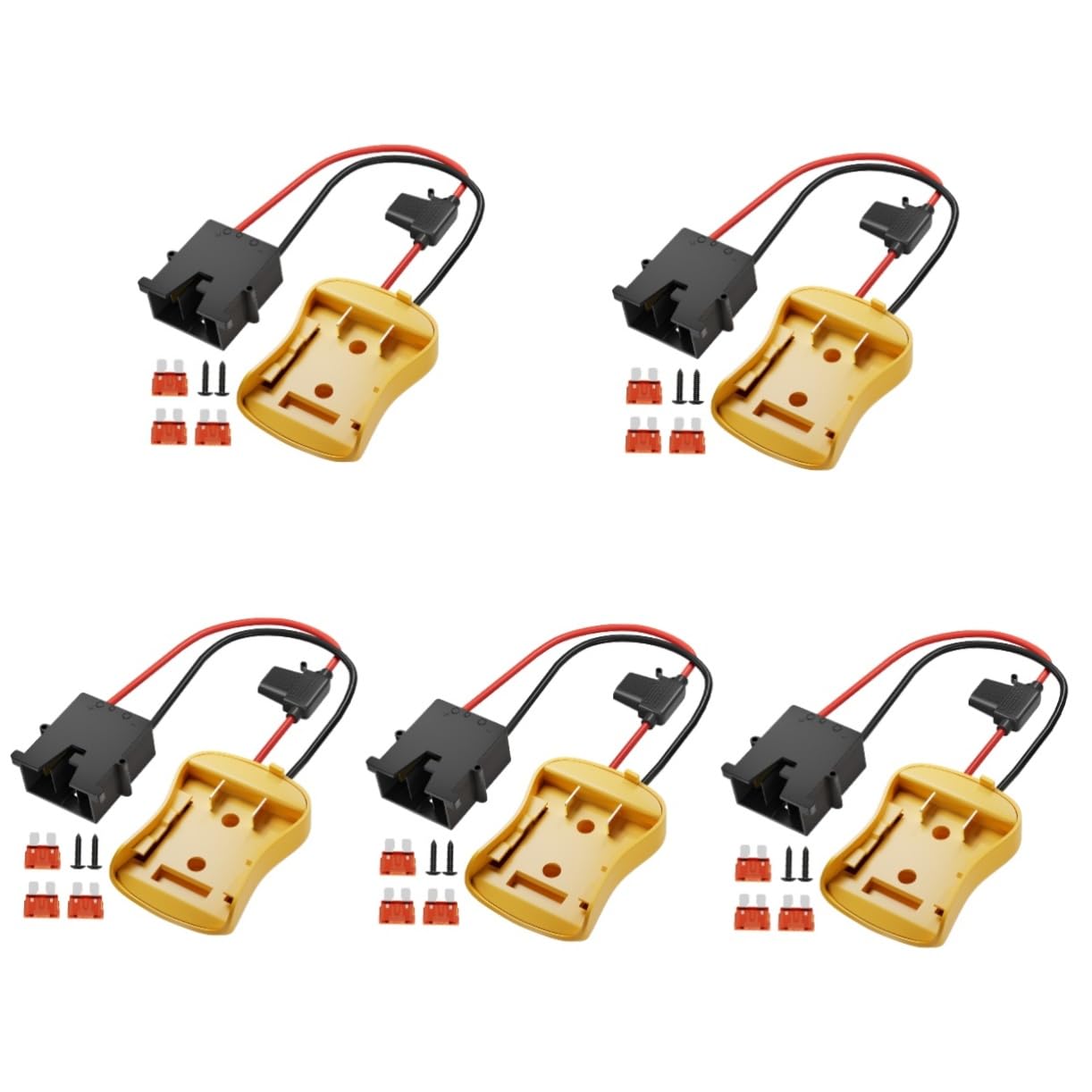 SHINEOFI 5 Pezzi Adattatore Batteria Convertitore Caricabatterie Adattatore Di Alimentazione Adattatore Del Connettore Di Alimentazione Adattatore Fai Da Te Adattatori Ottone