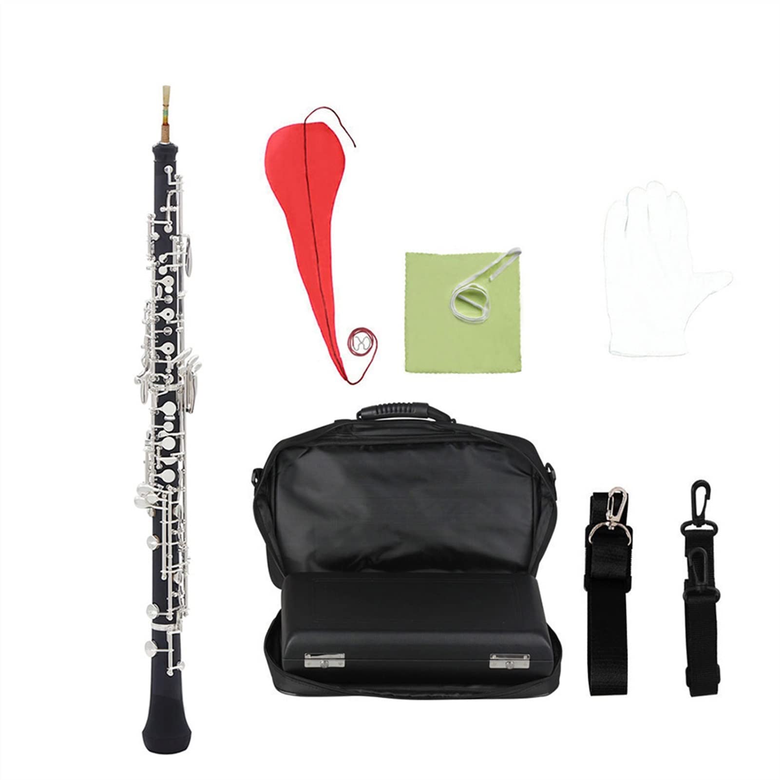 Strumento Oboe Strumento Placcato in Argento Semi-Automatico per Tasti Semi-automatizzatore Professionale C Key Key Strumento di Legno Principiante di Oboe