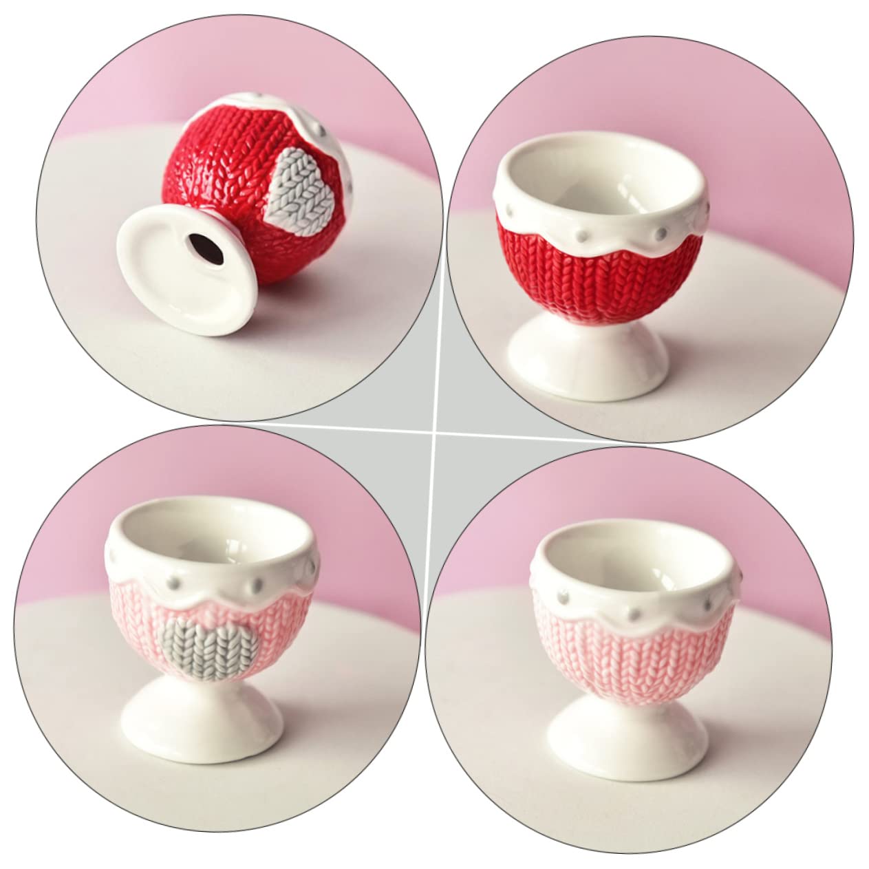 SHOWERORO Ceramic Egg Cup Stand Boiled Egg Holder Elegant Housewarming Present for Families