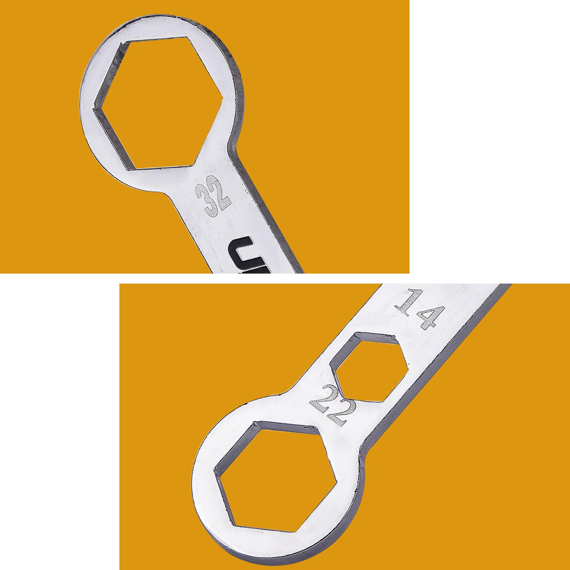 Llave de eje de 14 mm x 22 mm x 32 mm, utilizada para quitar la mayoría de ejes delanteros y traseros de motocicleta