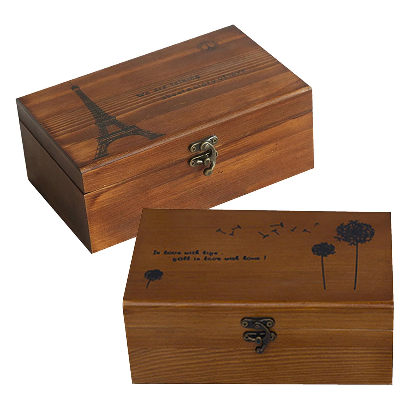 Levemolo 2 Piezas Caja de Costura de Madera Costurero Portátil Vintage Color Café con Compartimentos y Estuche para Hilos y Agujas, para Viajes y Viaje de Negocios