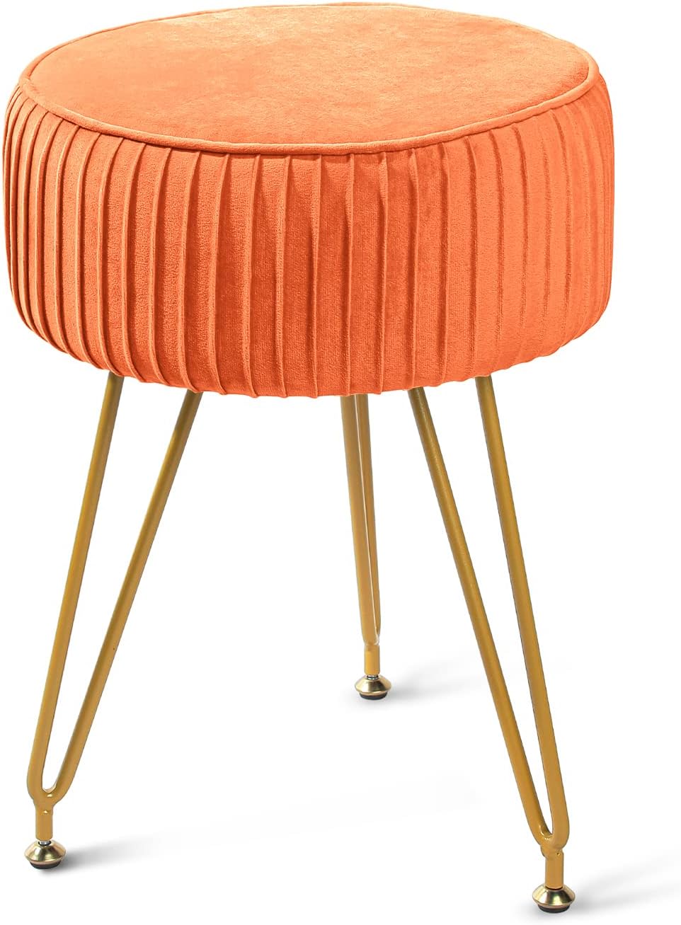 ACEHOME Round Vanity Stools, Velvet Vanity Chair, Round Ottoman Foot Stool with