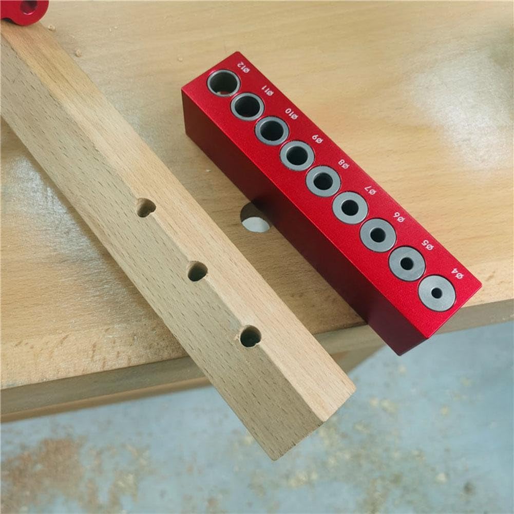 SPORTARC Maschera verticale per fori tascabili, guida per trapano per la lavorazione del legno, localizzatore di centraggio da 4-12 mm per foratura precisa dei tasselli nella produzione di mobili