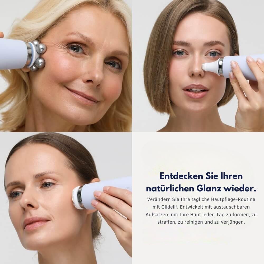 luxxiv FacialWand | Schaffen Sie eine festere, glattere und strahlendere Haut Elektrische Gesichtsreinigungsbürste – Multifunktionaler Peeling-Massagegerät für alle Hauttypen