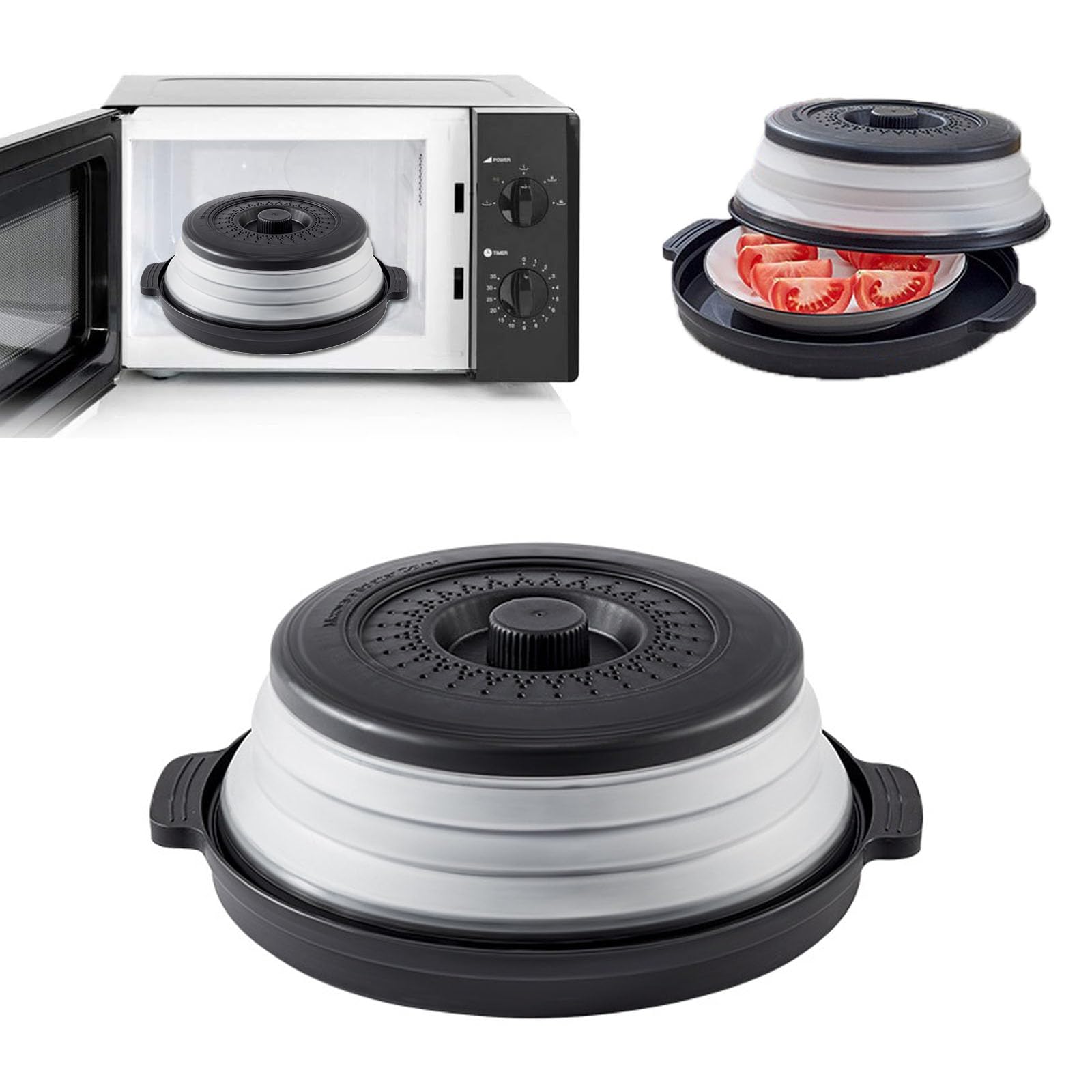 Abdeckhaube Mikrowellen Mit Sieb Faltbare Mikrowellenabdeckung Faltbare Mikrowellenabdeckung Mit Haken Für Die Mikrowelle Verhindert Spritzen Auch Gemüse Obstfilterkorb Lebensmittelkonservierung