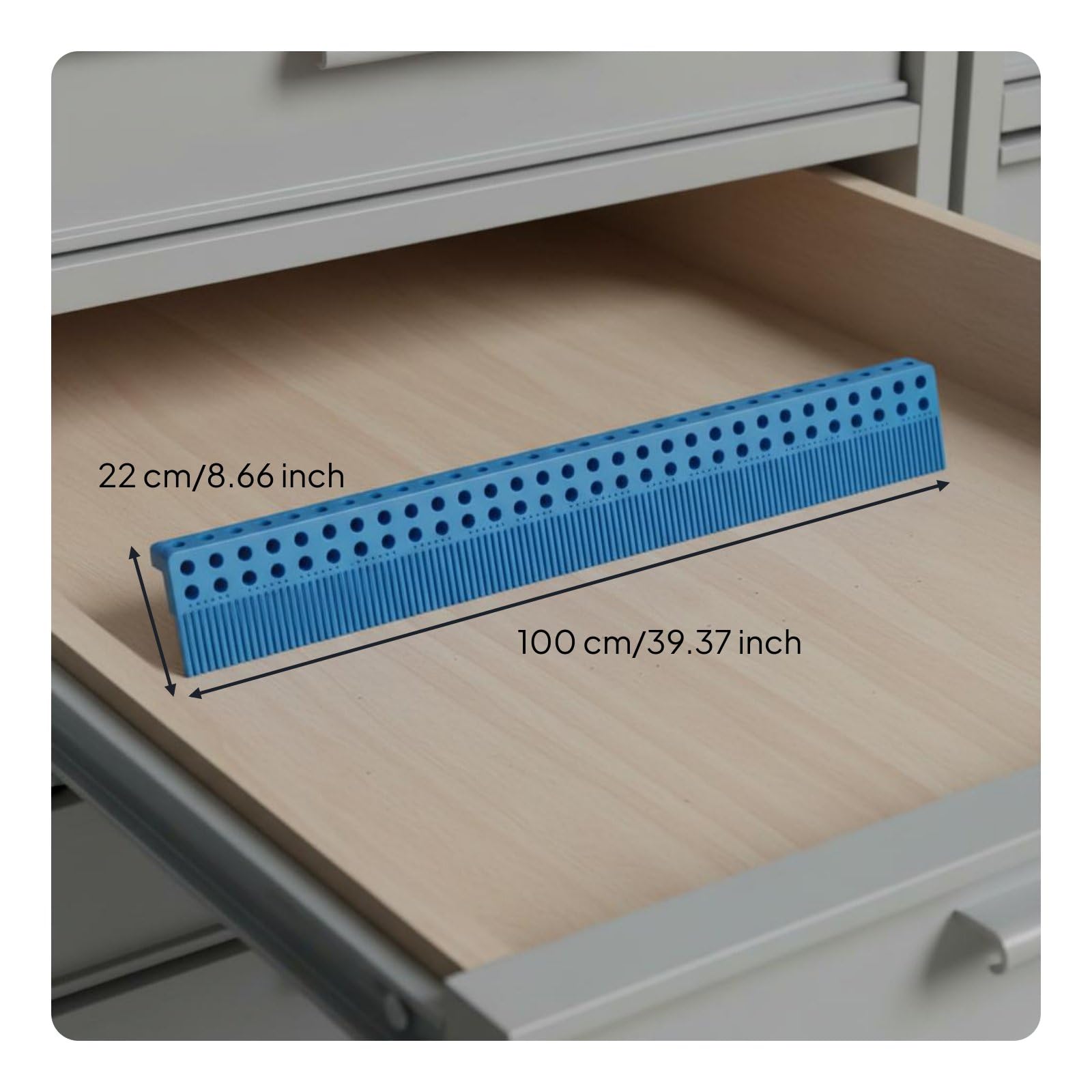 Divisorio per Cassetti Organizer Separatori Griglia Interbloccabile Modulare Regolabile Plastica Ispessita Facile da Assemblare Adatto a Ufficio, 100x22x0,3cm