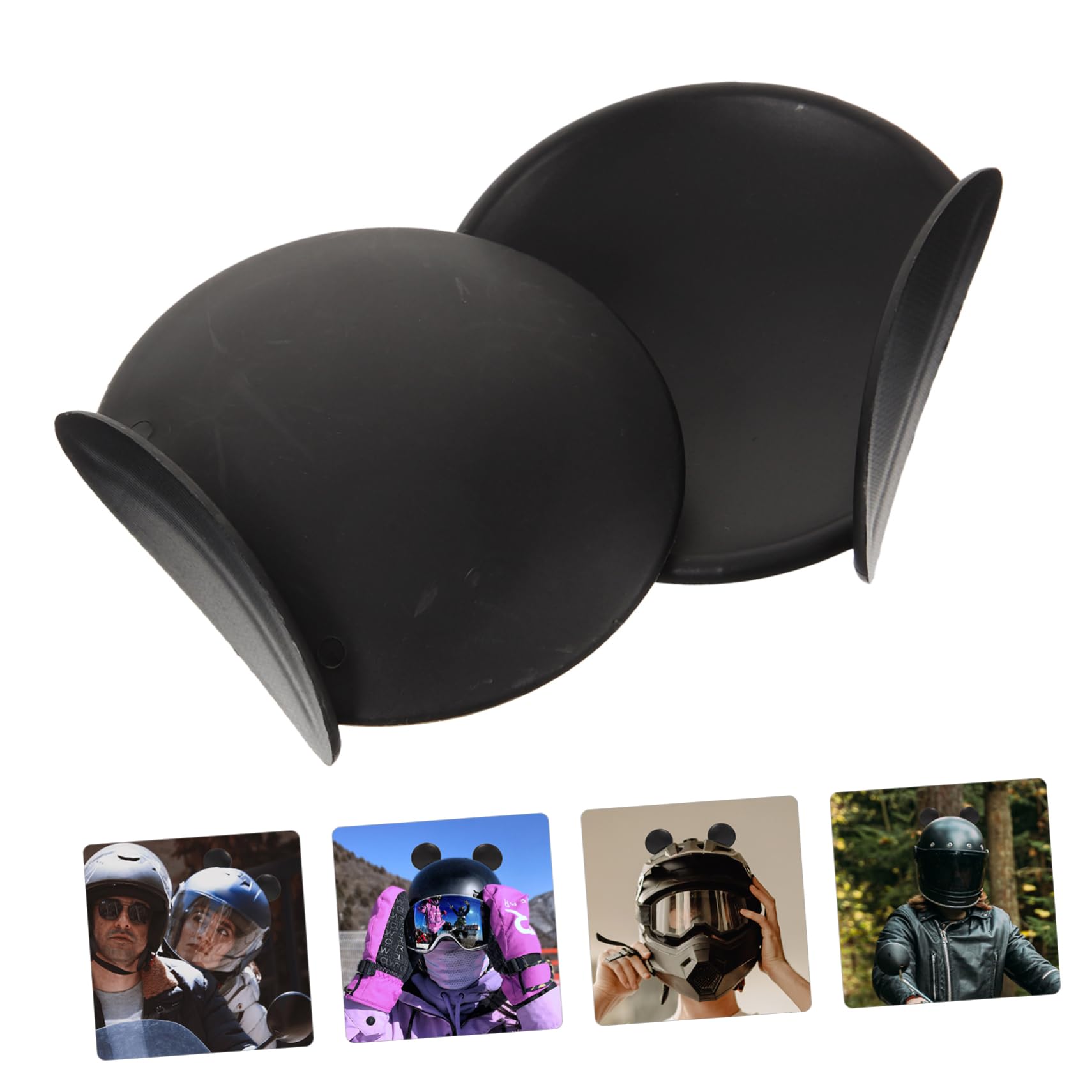 BESPORTBLE Decorazione Nero e Moto Orecchie in Topo di per da Silicone Casco Stile Leggere Decorative Unico e Divertente per Casco da Moto Giocoso