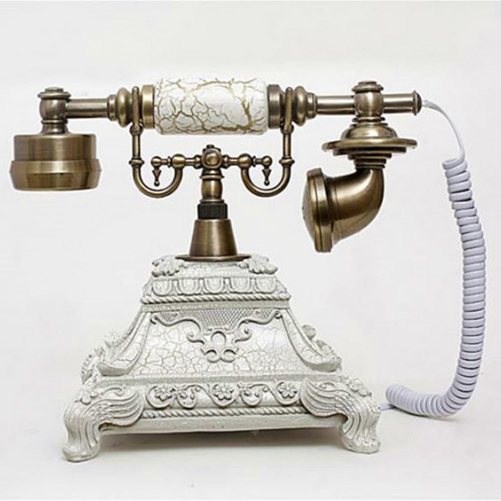 Vintage weiß Harz Nachahmung Kupfer Rotary Retro altmodisch Rotary Dial Haus und Büro Telefon Telefon Haus Wohnzimmer Dekor