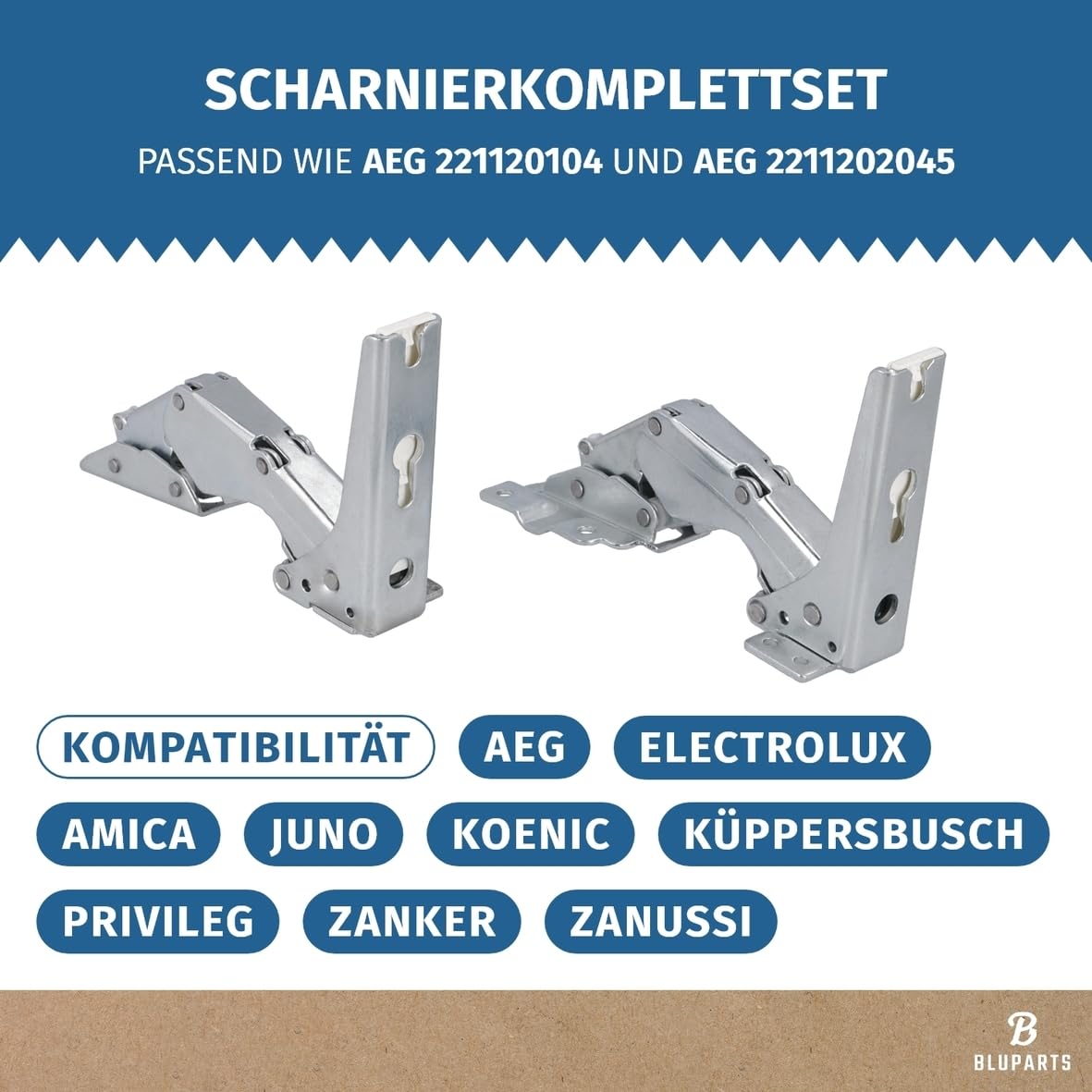 easyPART Kompatibel/Ersatz für gorenje 10090982 Türscharnier Set oben unten wie AEG 4055504197 für Kühlschrank