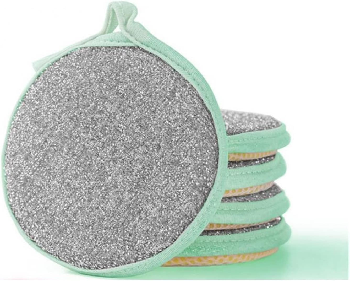 H&D PIPALIYA Multi-Purpose Kitchen Double Side Round Dishwashing Sponge Scrubber Rag Dish Pad Cleaner Home Kitchen Cleaning Tool Sponges, Household Cleaning Tools for Kitchen Multicolor(Pack of 5)-image-48