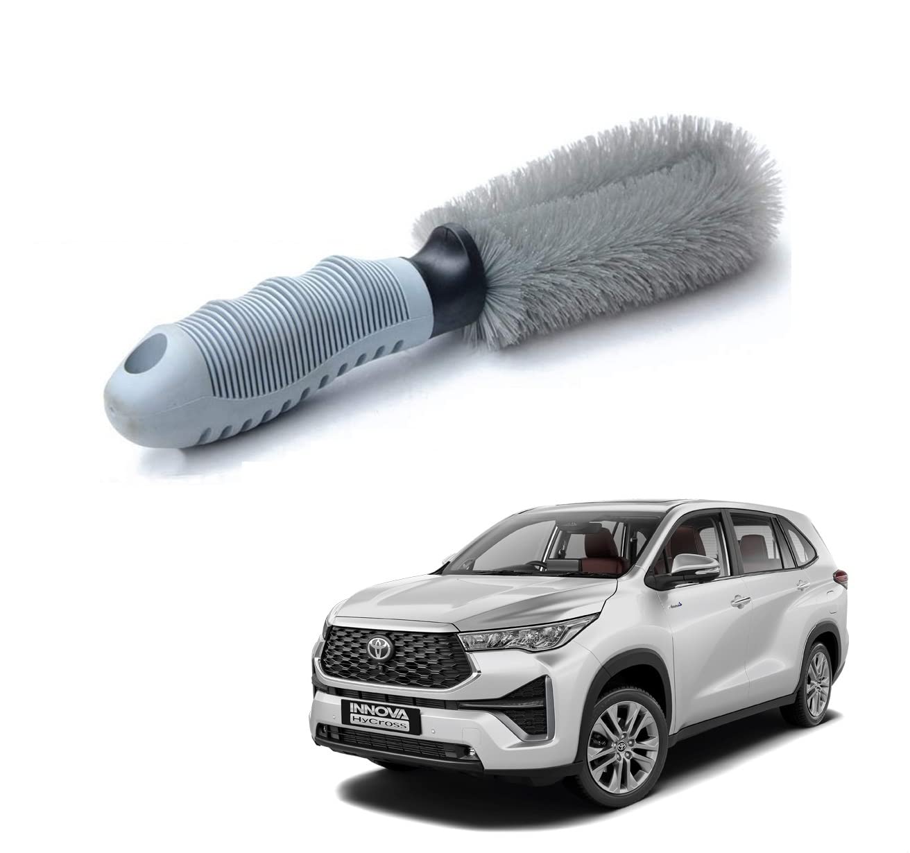 Auto Addict Car Alloy Wheel Cleaner Brush Tyre Rim for Toyota INNOVA HYCROSS