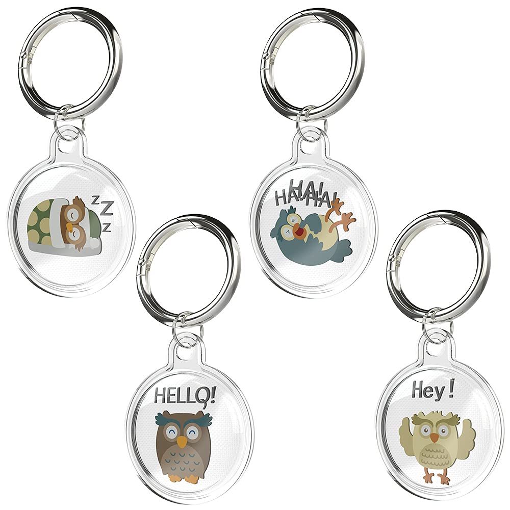 AMKMAX Airtag Case,4-Pack TPU AirTag Keychain Key Ring Portable Tracker Holder for AirTag Finder,Protector Cover for for Apple AirTags Case Accessories (202100D)