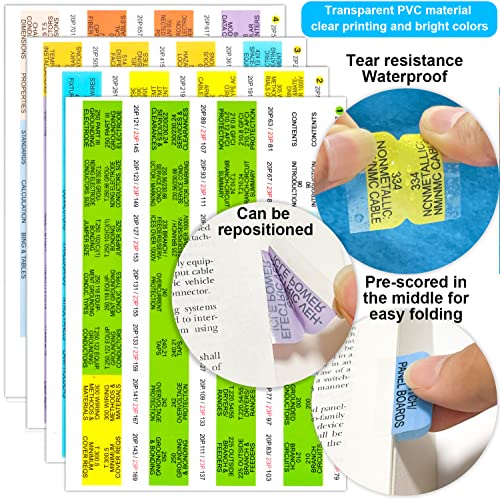 2023 Colored Tabs, 120 PCS Laminated Waterproof N.E.C Tabs (Book Not...