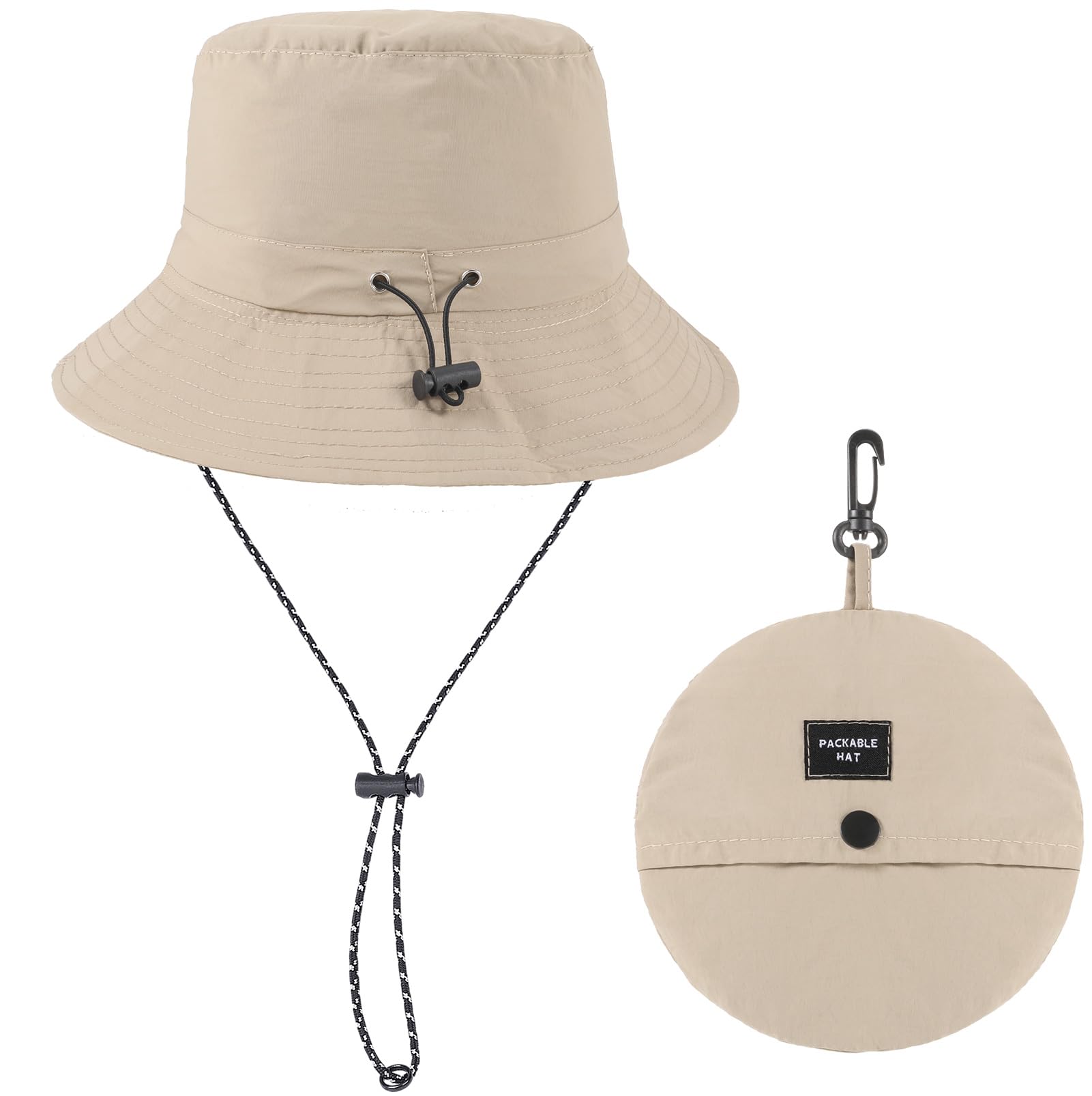 RadsockenSafari Hat, Waterproof Hat for Men Women,Portable Adjustable Bucket Hat UPF 50+, Fishing Hat Boonie Hat with Adjustable String for Hiking Camping Climbing Fishing Riding Holiday