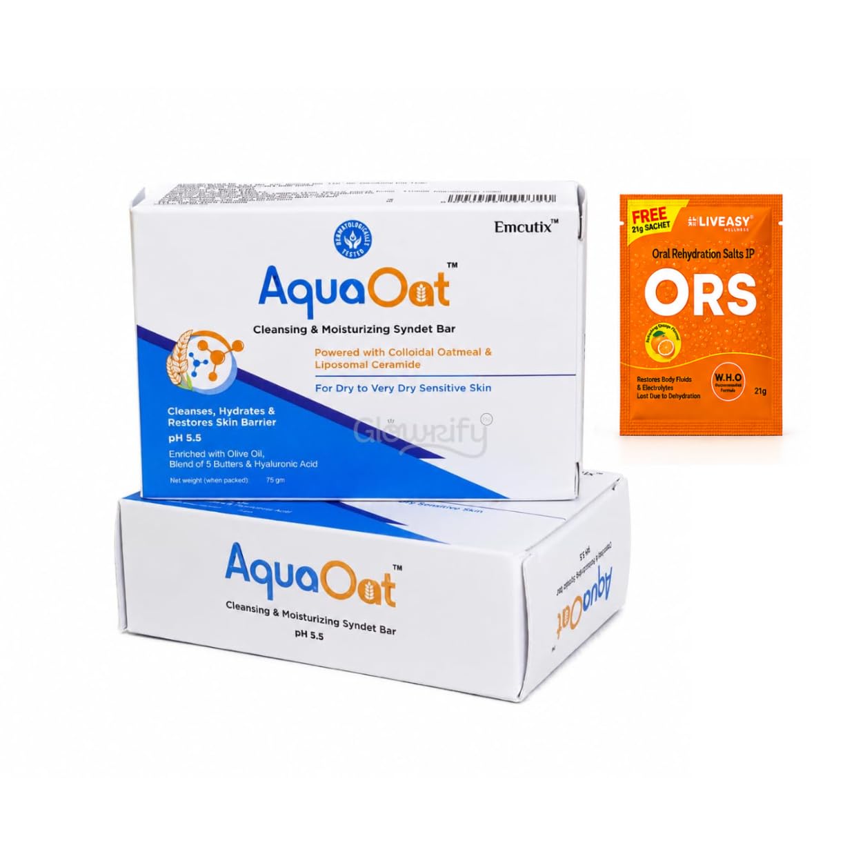 AquaOat Cleansing & Moisturizing Syndet Bar pH 5.5 | Colloidal Oatmeal & Liposomal Ceramide | For Dry to Very Dry Sensitive Skin | Soap-Free Sulphate-Free Moisturizing Bath Bar | 75g-image-47