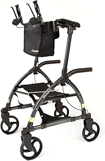 LifeWalker UPWalker Large Original Upright Walker for Adults & Seniors – Adjustable Upright Rollator with Seat, Hand Brakes & Stability Design