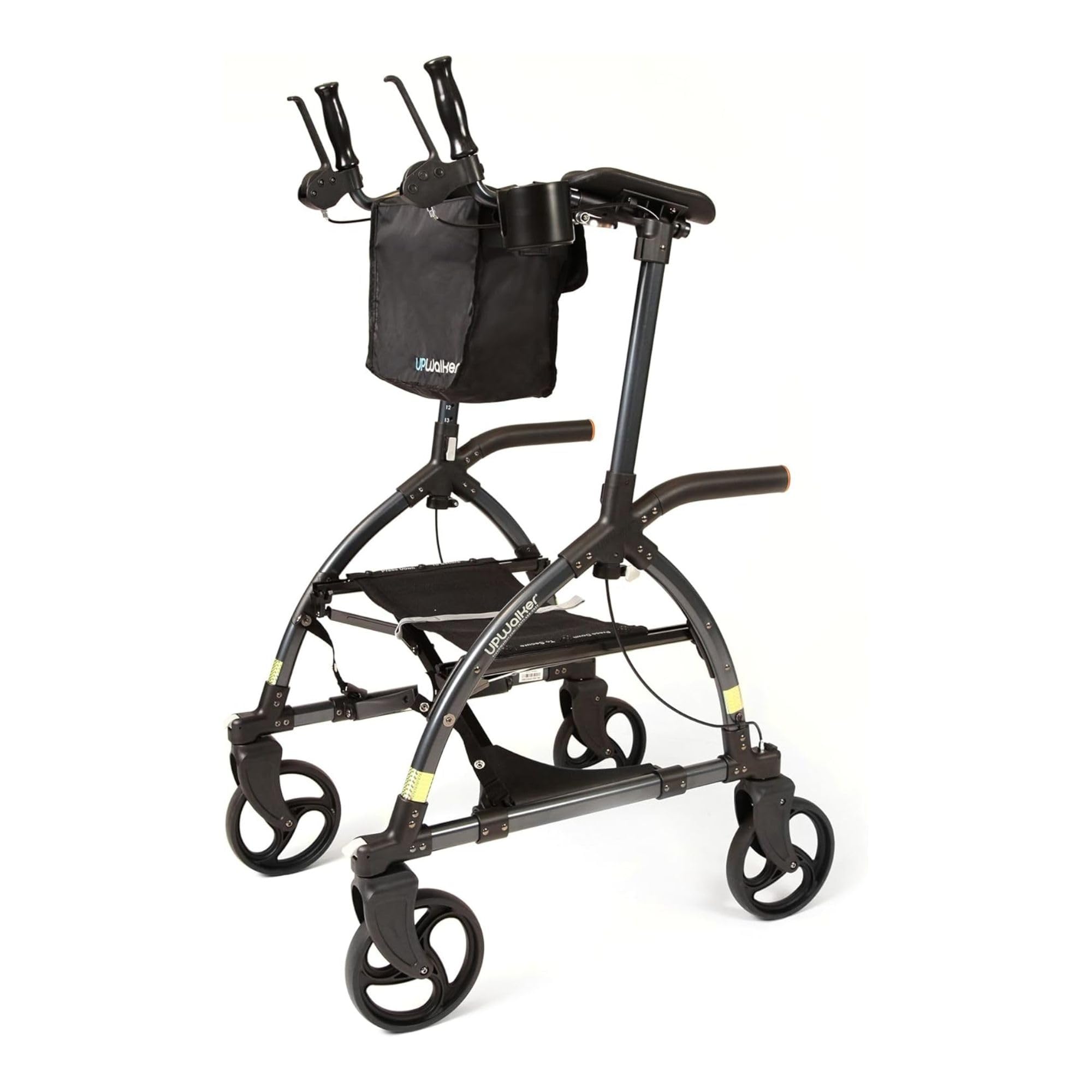 LifeWalker UPWalker Large Original Upright Walker for Adults & Seniors – Adjustable Upright Rollator with Seat, Hand Brakes & Stability Design