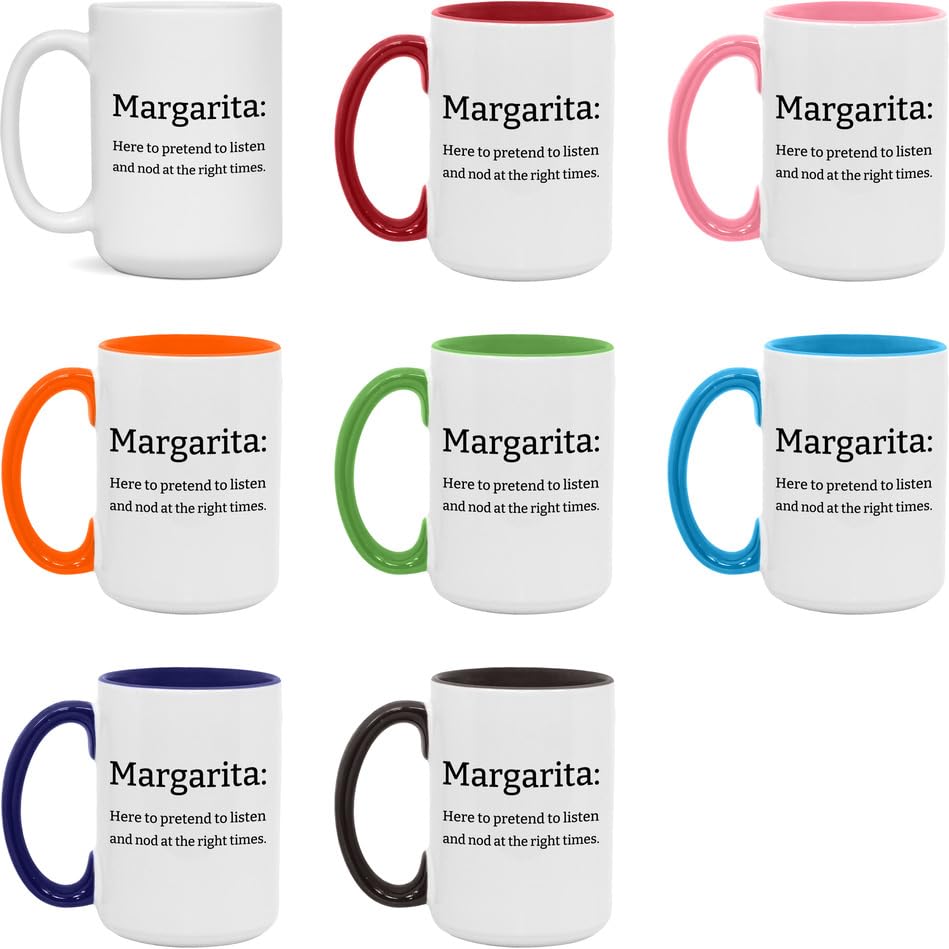 Funny Margarita Mug - Unique Margarita Gift - Sarcastic Margarita Definition Mug 15oz White/Light Green