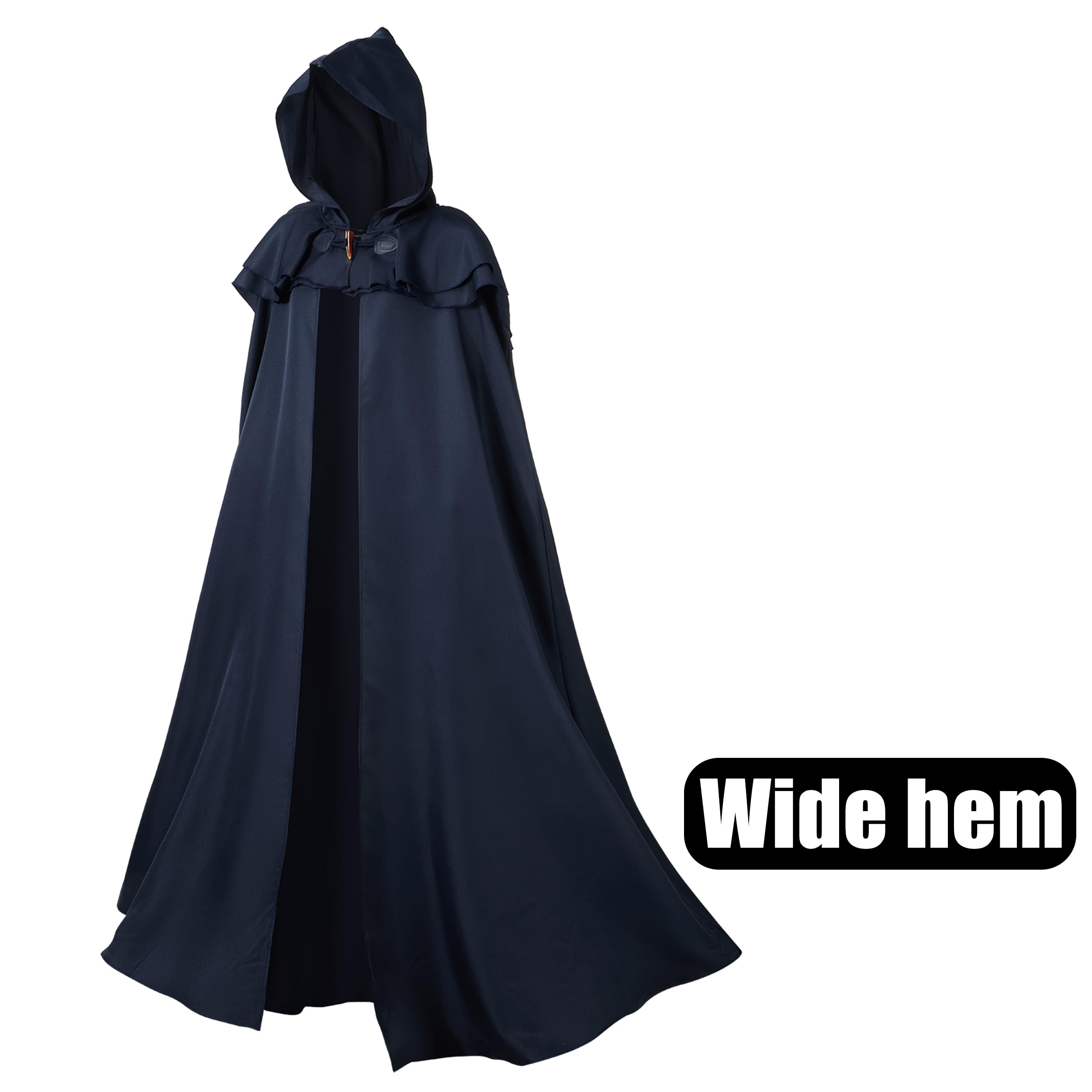 Regenboog Hooded Renaissance Cape for Women Men,Adult Medieval Cloak,Viking Cloak with Viking Sword Necklace, Blue, 59inch/150cm - Image 2