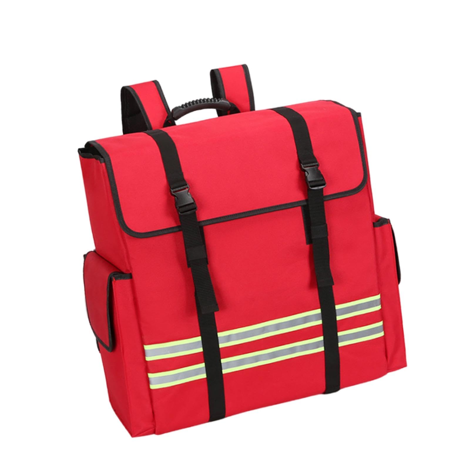 Getuse Red Backpack Fire Hose Reel With Reflective Strips, Heavy Duty Tactical Outdoor Gear For Hiking, Climbing, Camping, Emergency Preparedness