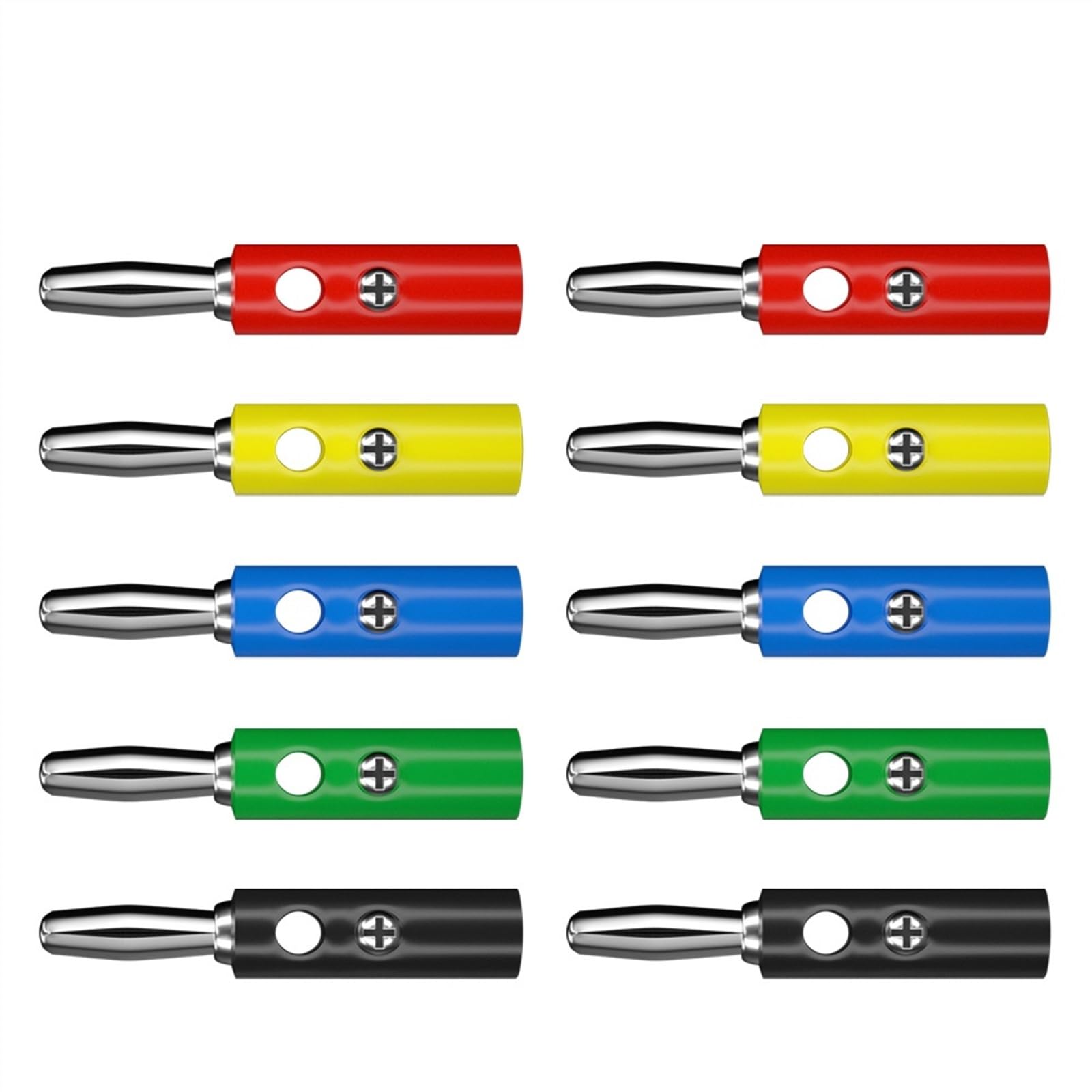 10 sztuk złącze śrubowe elektryczne dla głośnika audio z wtyczką bananową 4 MM, akcesoria elektryczne 5 kolorów Q.10016(5 kolorów x 2)