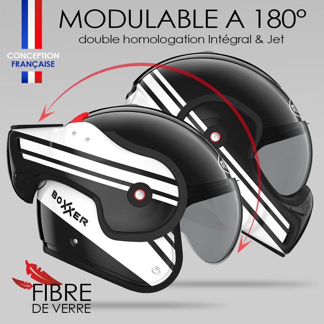 Casco Boxxer 2 ROOF Doppia Omologazione Jet/Integrale - Vetroresina