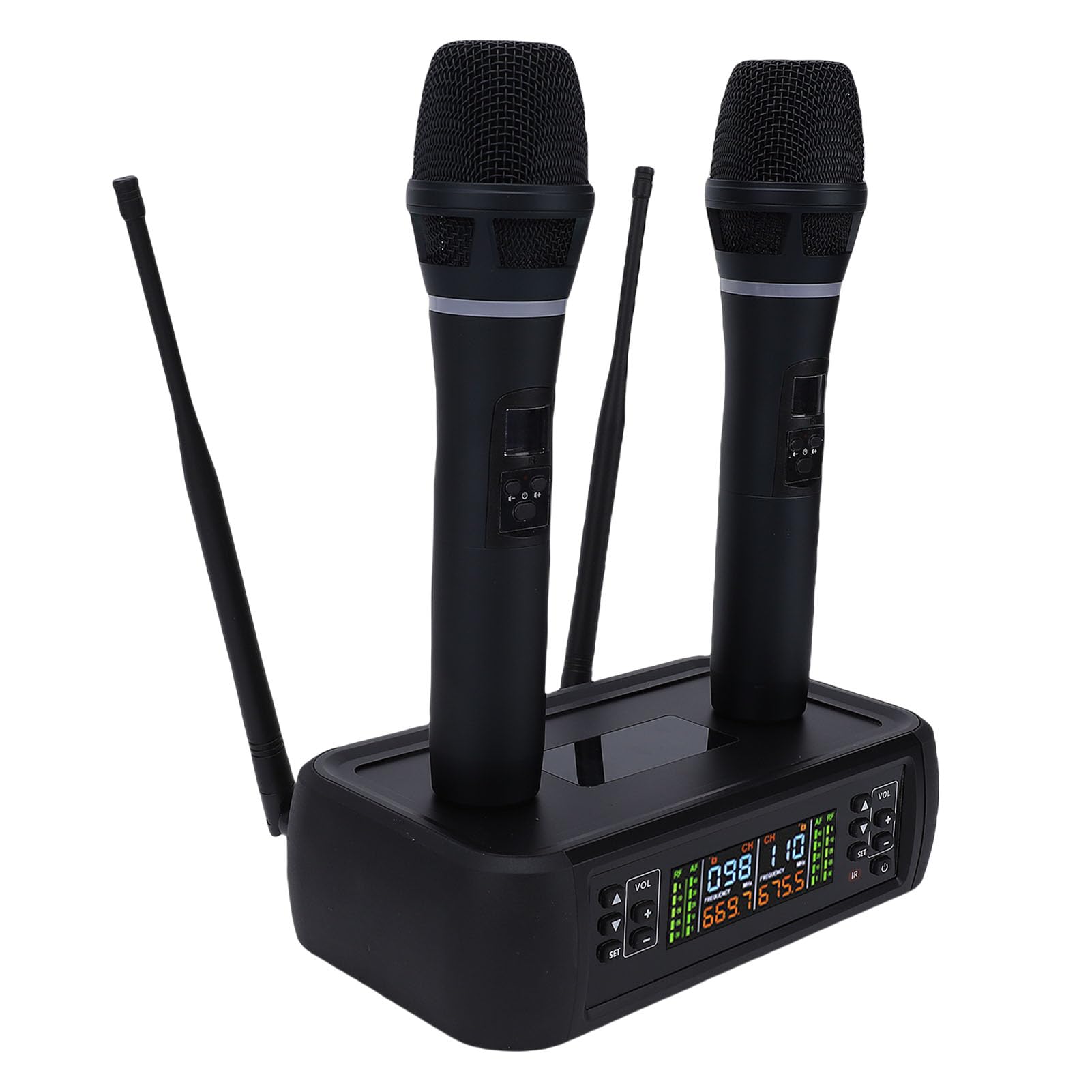 Fabater Wireless Microphone System, Dual Handhelds Cordless Dynamic Microphones, Handheld Wireless Mic for Singing Karaoke Speech Church