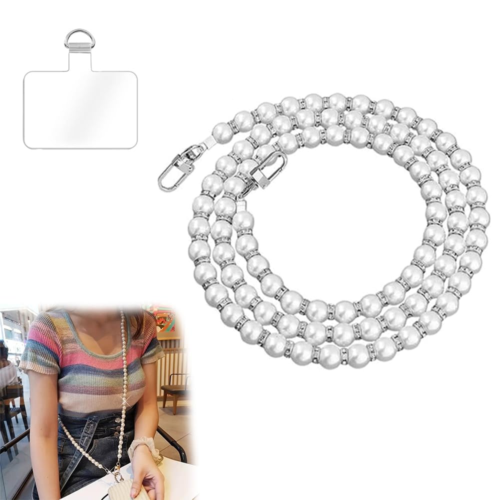 ZOTIMO Chic Pearl and Diamond Charm Neck Mobile Holder - Crossbody Phone Strap Accessory, Lanyard Sling for Hands-Free Use, Compatible with iPhone, Most Smartphones, Ideal for Hanging Mobile Devices-image-42
