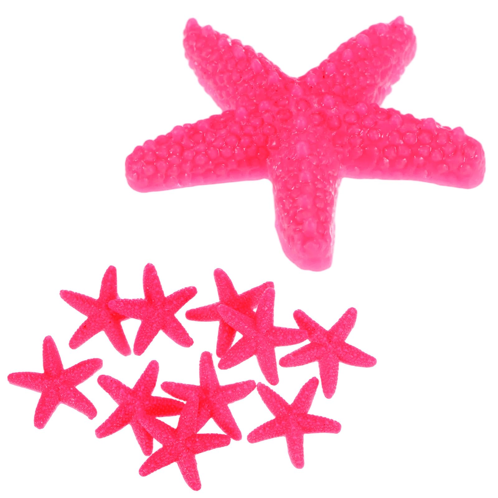 M METERXITY 10-Pack Starfish Decor, 0.9" PVC Artificial Mini Sea Star Decoration for Fish Tank/Aquarium Decoration/Beach/DIY Crafts/Nautical Theme Party [Pink]