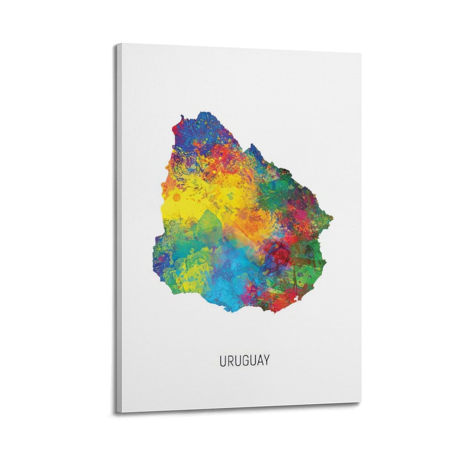 MJZLQN Map Poster Of Uruguay With Watercolor Poster Decorative Painting Canvas Wall Posters And Art Picture Print Modern Family Bedroom Decor Posters 24x36inch(60x90cm)