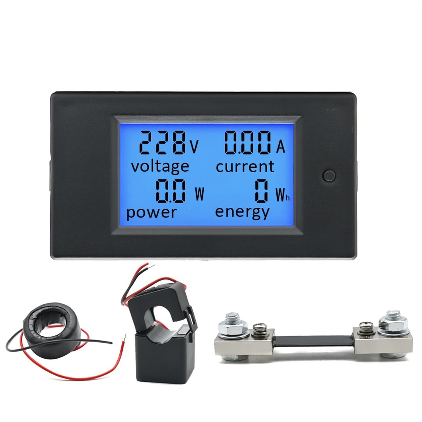 20 A 100 A AC 80-260 V DC 6,5-100 V cyfrowy wyświetlacz LED woltomierz amperomierz watomierz Power Energy Meter 12 V 24 V 110 V 220 V wolt tester (kolor: DC 100 A metr bocznik)
