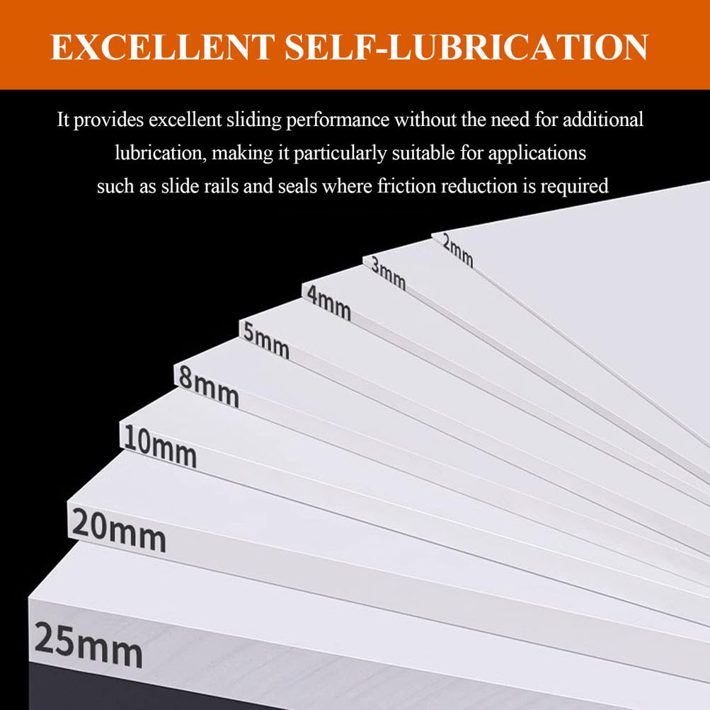 Blocco di Teflon Bianco 100×100 Mm, Lastra Quadrata in PTFE con Spessore 60-100 Mm Adatta per Applicazioni in Officine di Lavorazione Meccanica,100×100×70mm