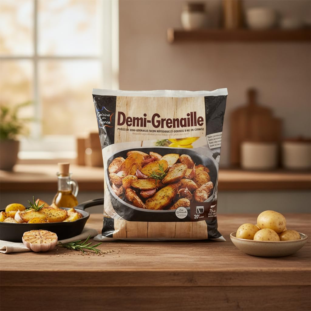 Patatas Pequeñas Salteadas con Ajo y Tomillo - Cocinadas con Mantequilla al Estilo Francés, Guarnición Gourmet - Pack de 1 kg - NEXU