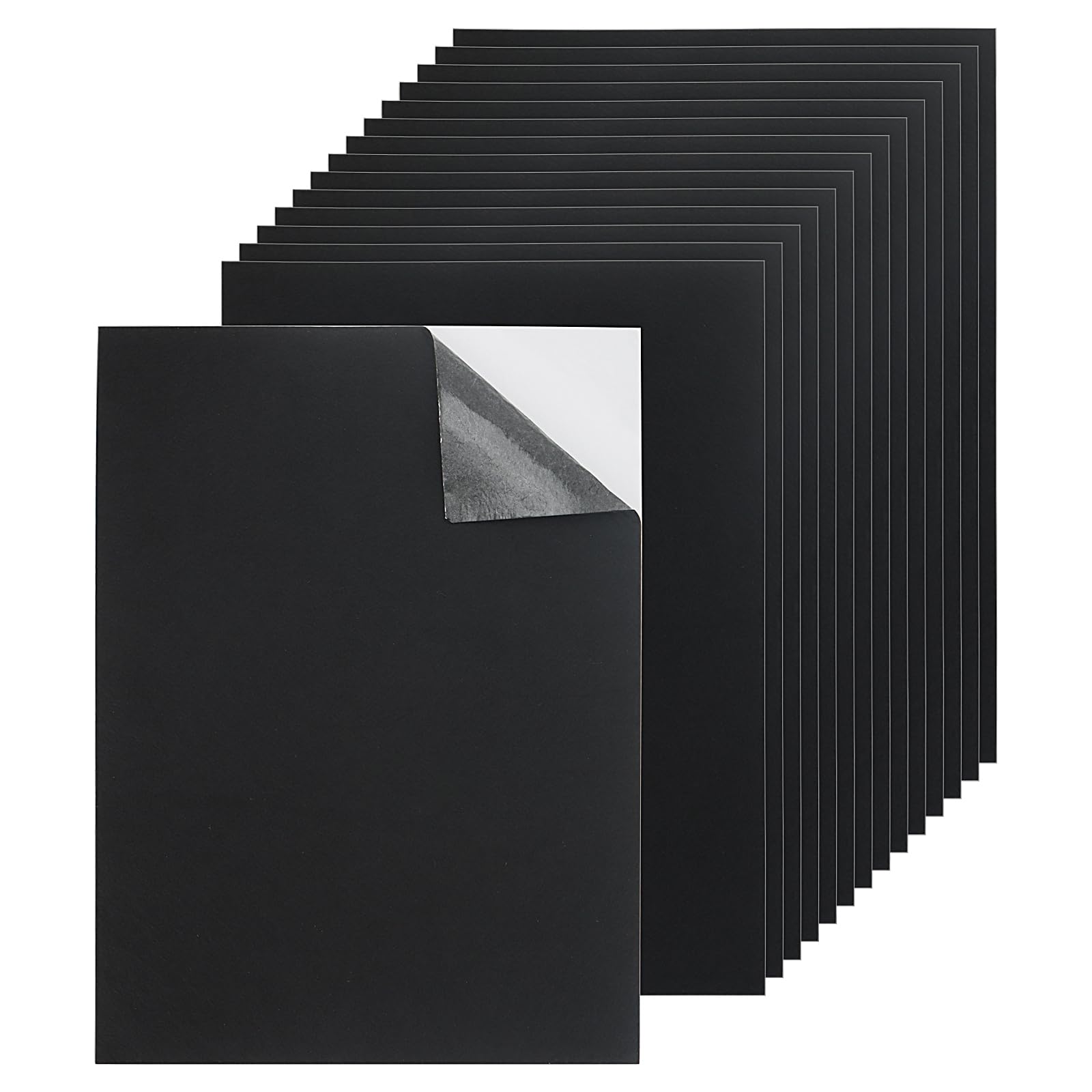 JIAYUET 30 PCS A4 Black Self Adhesive Felt Sheet, 1mm Black Sticky Back Fabric, Felt Fabric Sticky Back for DIY Art Craft