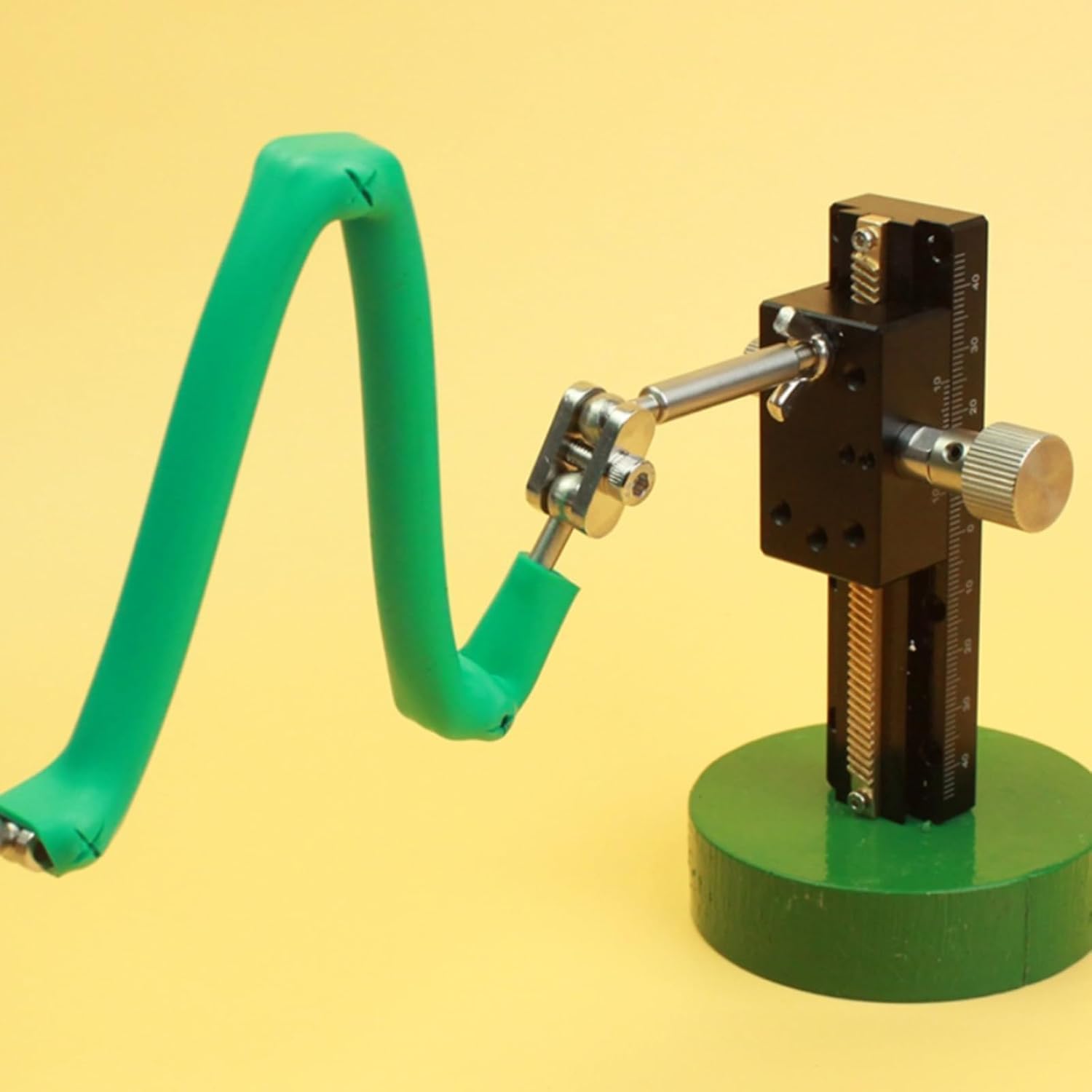 Stop Motion Animation Winder Rig, regolatore lineare di animazione stop-motion, braccio universale 30 cm, altezza binario 10 cm, avvolgimento tubo verde braccio piegato, per animatori, fotografia
