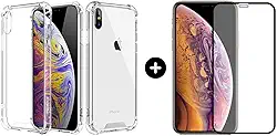 Película De Vidro 3D Tela Toda Para iPhone + Capa Capinha Case (iPhone X/XS)
