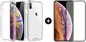 Película De Vidro 3D Tela Toda Para iPhone + Capa Capinha Case (iPhone X/XS)