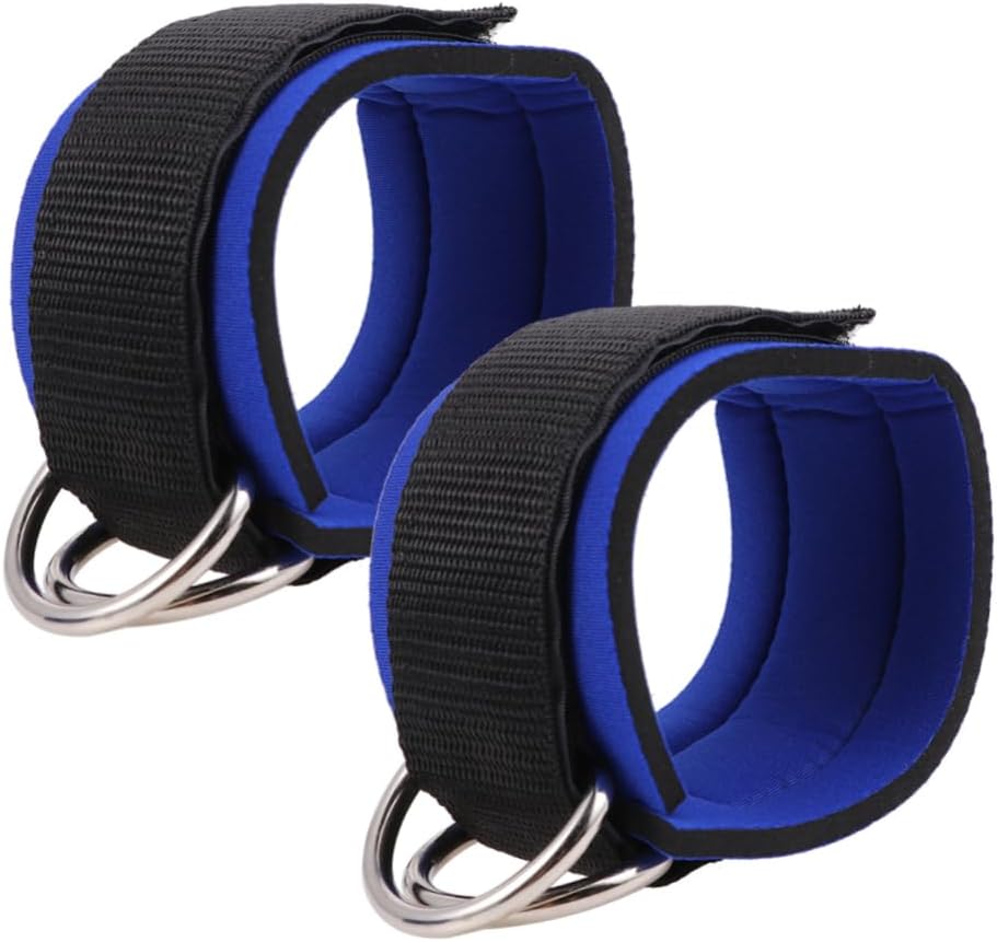 1Pair Ankle Straps with Rings for Leg Training Includes Storage Bag for Home Gym Workouts and Lower Body Exercises Blue