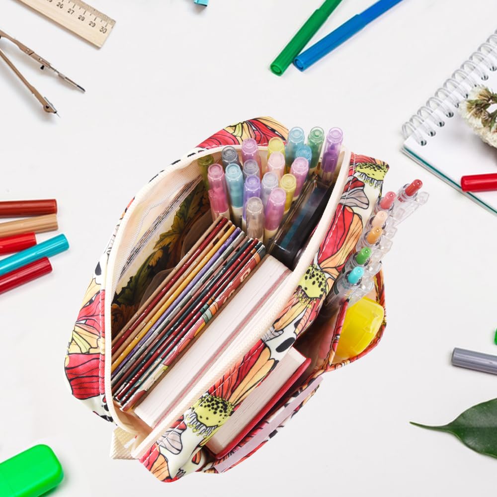 E-WEICHEN Organizador de cartera de múltiples bolsillos con cremallera, bolsa de maquillaje, artículos esenciales de viaje para mujeres, bolsa simple impermeable para lápices de papelería para diario,
