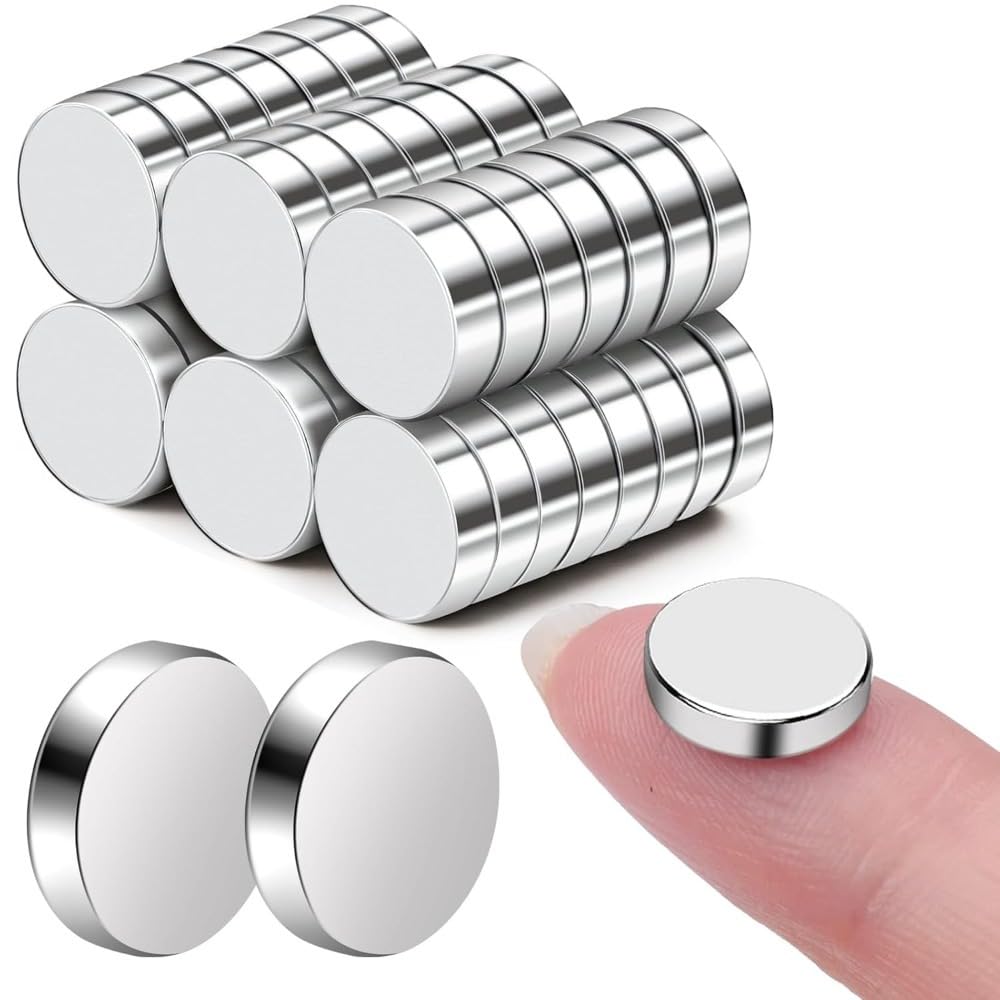 Super Strong Magnets 10x2 Mm for Fridge, Whiteboard, Memo Board, Home and Office - Pack of 50