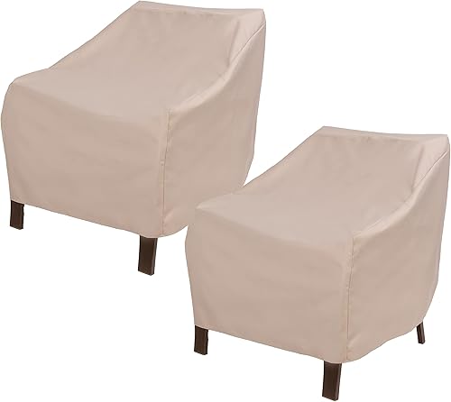 Miniatura 7 de MODERN LEISURE Funda para silla de patio, 27 pulgadas de largo x 34 pulgadas de ancho x 31 pulgadas de alto, beige