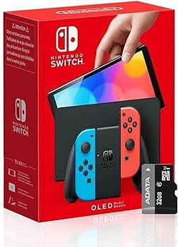Amazon.com: Nintendo Switch (OLED model) with Neon Blue and Neon